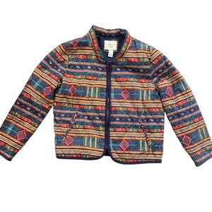 Forever‎ 21 Quilted Jacket Women's Size S Southwestern Aztec Print Zip Up Bomber